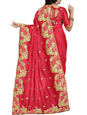 floral embroidered saree with blouse - 15730084 - Standard Image - 2