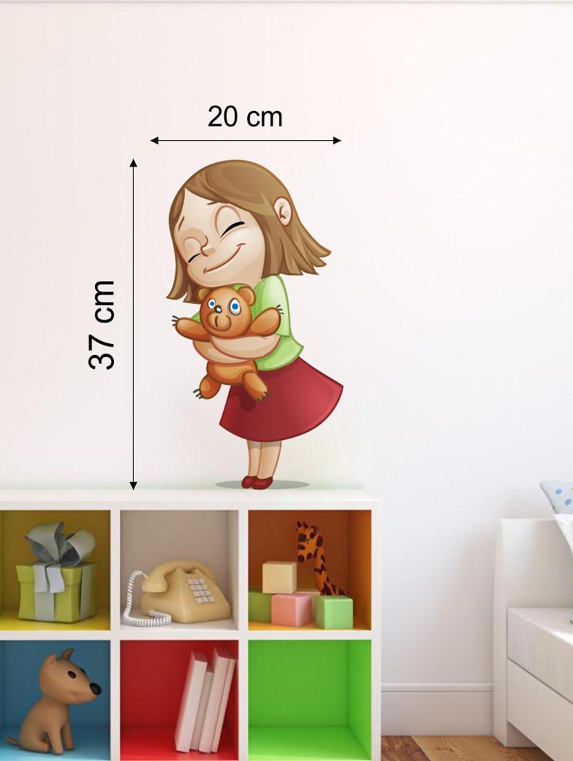 Wall Decals ' Little Girl with Teddy ' Wall stickers (PVC Vinyl) - 15730182 - Zoom Image - 2