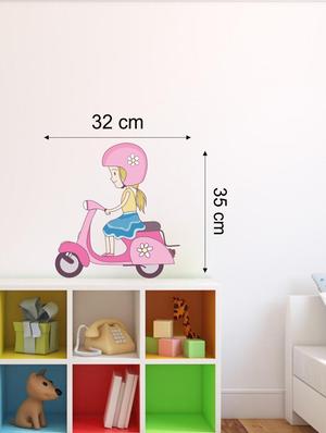 Wall Decals ' Cute Scooter Girl ' Wall stickers (PVC Vinyl) - 15730187 - Standard Image - 2