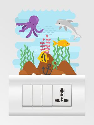 Wall Decals ' Color Switch Board Combo Wall stickers (PVC Vinyl) - 15730208 - Standard Image - 2