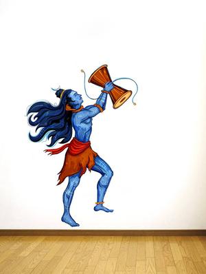 Wall Decals ' Lord shiva with Damru ' Wall stickers (PVC Vinyl) - 15730235 - Standard Image - 2
