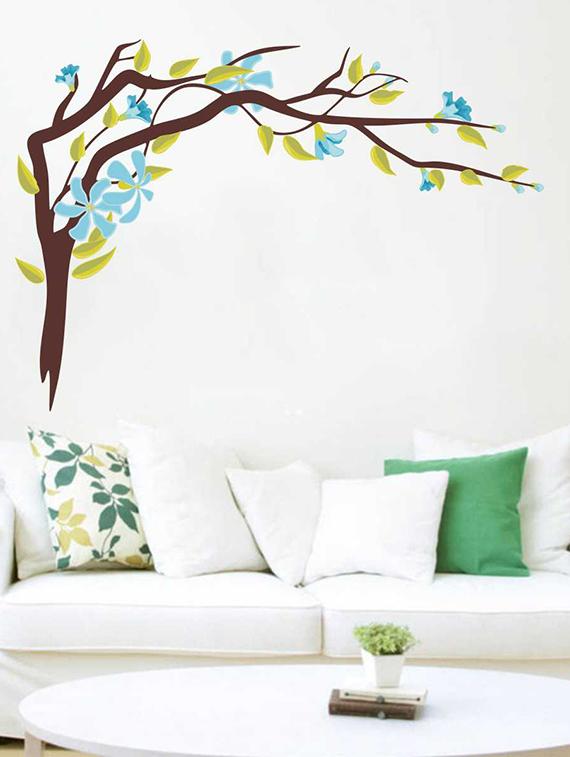 Wall Decals ' Blue Flower Sticker ' Wall stickers (PVC Vinyl) - 15730242 - Zoom Image - 2