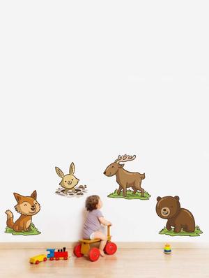 Wall Decals ' Baby Animals Sticker ' Wall stickers (PVC Vinyl) Multicolour - 15730249 - Standard Image - 2