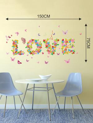 Wall Decals ' Butterfly Flower Love Sticker ' Wall stickers (PVC Vinyl) - 15730253 - Standard Image - 2