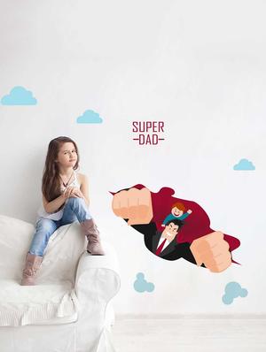 Wall Decals ' Super Dad ' Wall stickers (PVC Vinyl) - 15730258 - Standard Image - 2