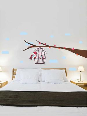 Wall Decals ' Bird Cage ' Wall stickers (PVC Vinyl) - 15730260 - Standard Image - 2