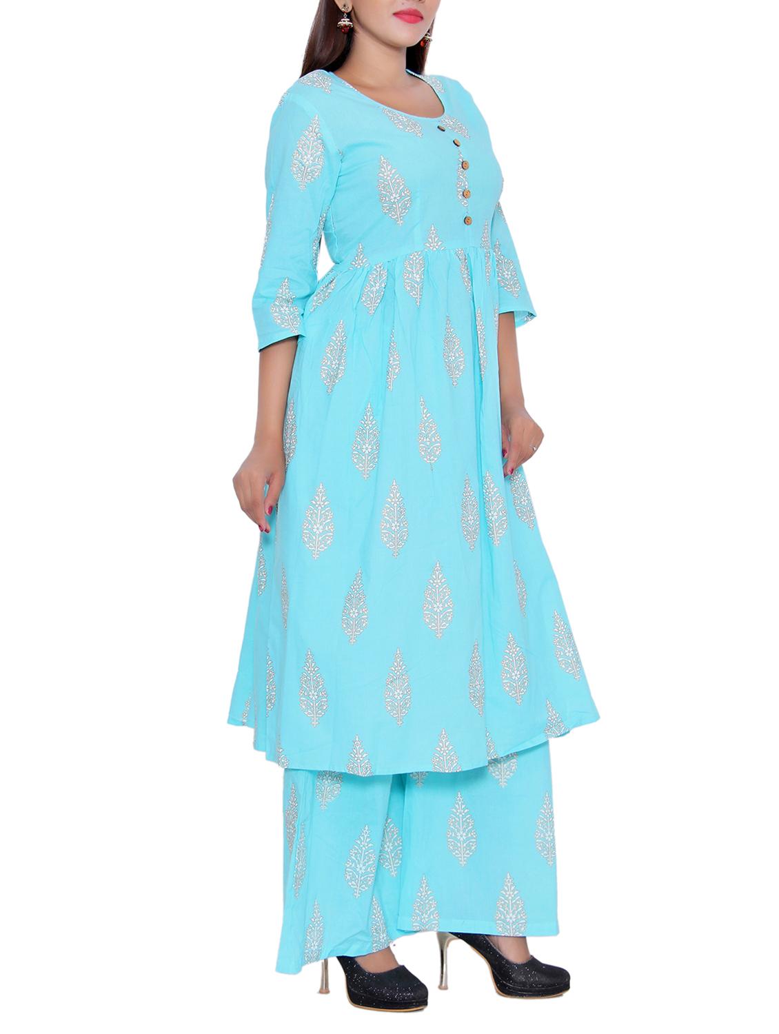 Printed flared kurta - 15730286 - Zoom Image - 2