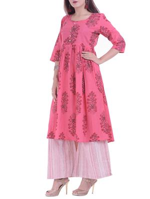 Printed flared kurta - 15730287 - Standard Image - 2