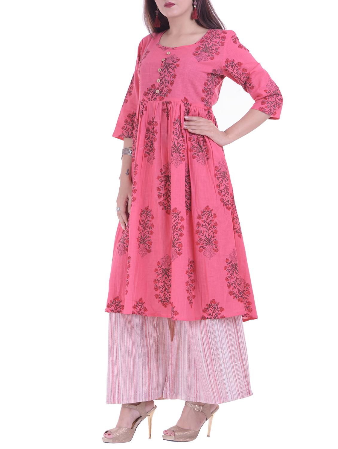 Printed flared kurta - 15730287 - Zoom Image - 2