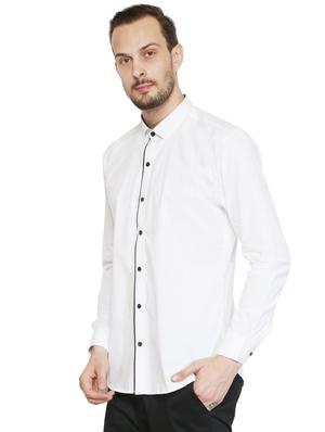white cotton casual shirt - 15730301 - Standard Image - 2