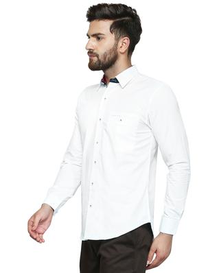 white cotton casual shirt - 15730303 - Standard Image - 2