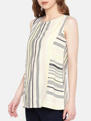 sleeveless striped a-line top - 15730321 - Standard Image - 2