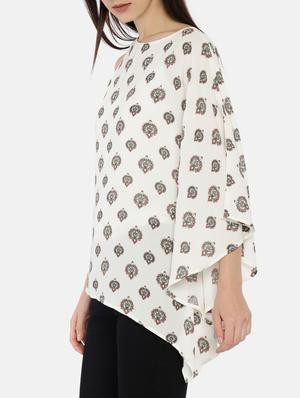 single flared sleeved asymmetric top - 15730328 - Standard Image - 2