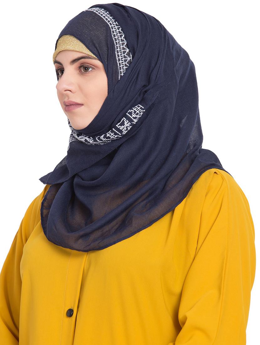 blue cotton stole - 15730370 - Zoom Image - 2