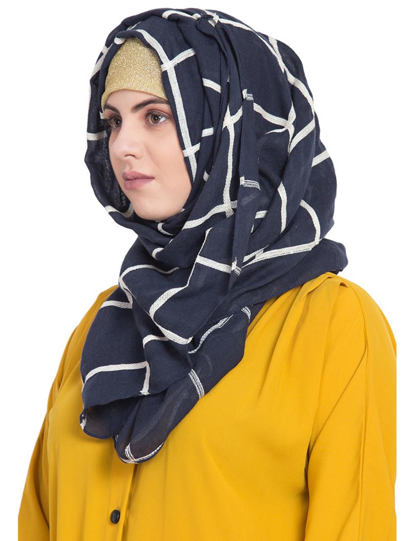 blue cotton stole - 15730378 - Zoom Image - 2