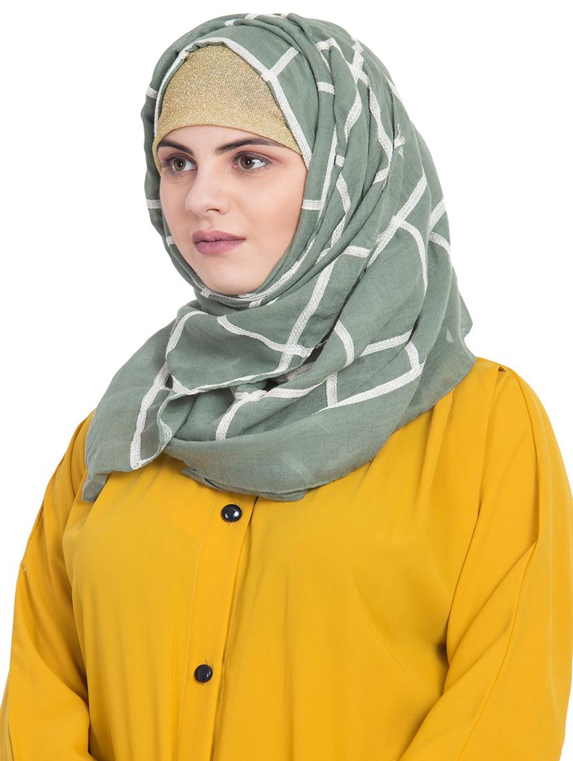 green cotton stole - 15730379 - Zoom Image - 2