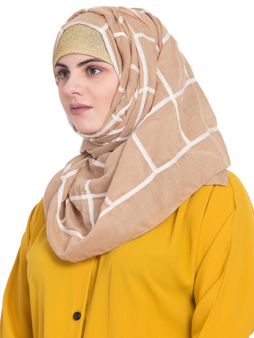brown cotton stole - 15730383 - Zoom Image - 2