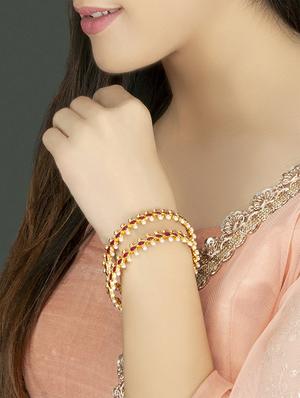 Pink Gold Tone Bangles - 15730424 - Standard Image - 2