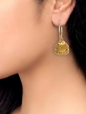 gold tone jhumka - 15730448 - Standard Image - 2