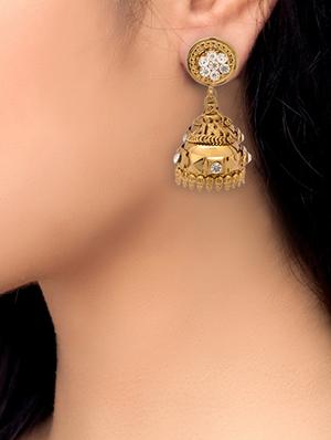 Gold Tone Jhumka - 15730449 - Standard Image - 2