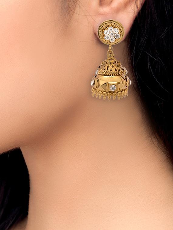 Gold Tone Jhumka - 15730449 - Zoom Image - 2