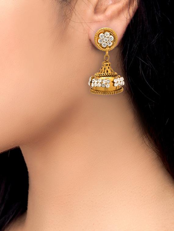Gold Tone Jhumka - 15730451 - Zoom Image - 2