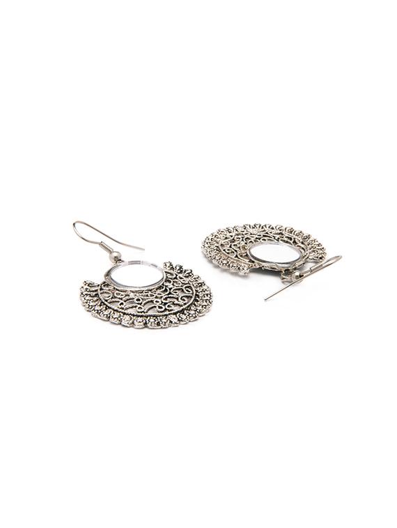 Silver Tone Drop Earrings - 15730462 - Zoom Image - 2