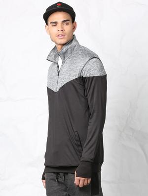 grey polyester color block sweatshirt - 15730857 - Standard Image - 2
