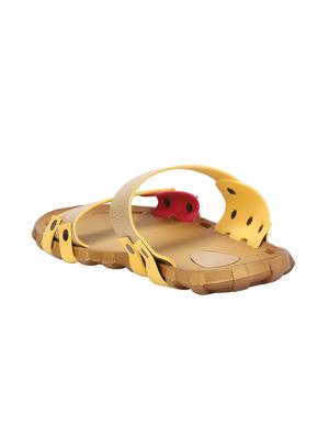 yellow leatherette slip on slippers - 15731142 - Standard Image - 2