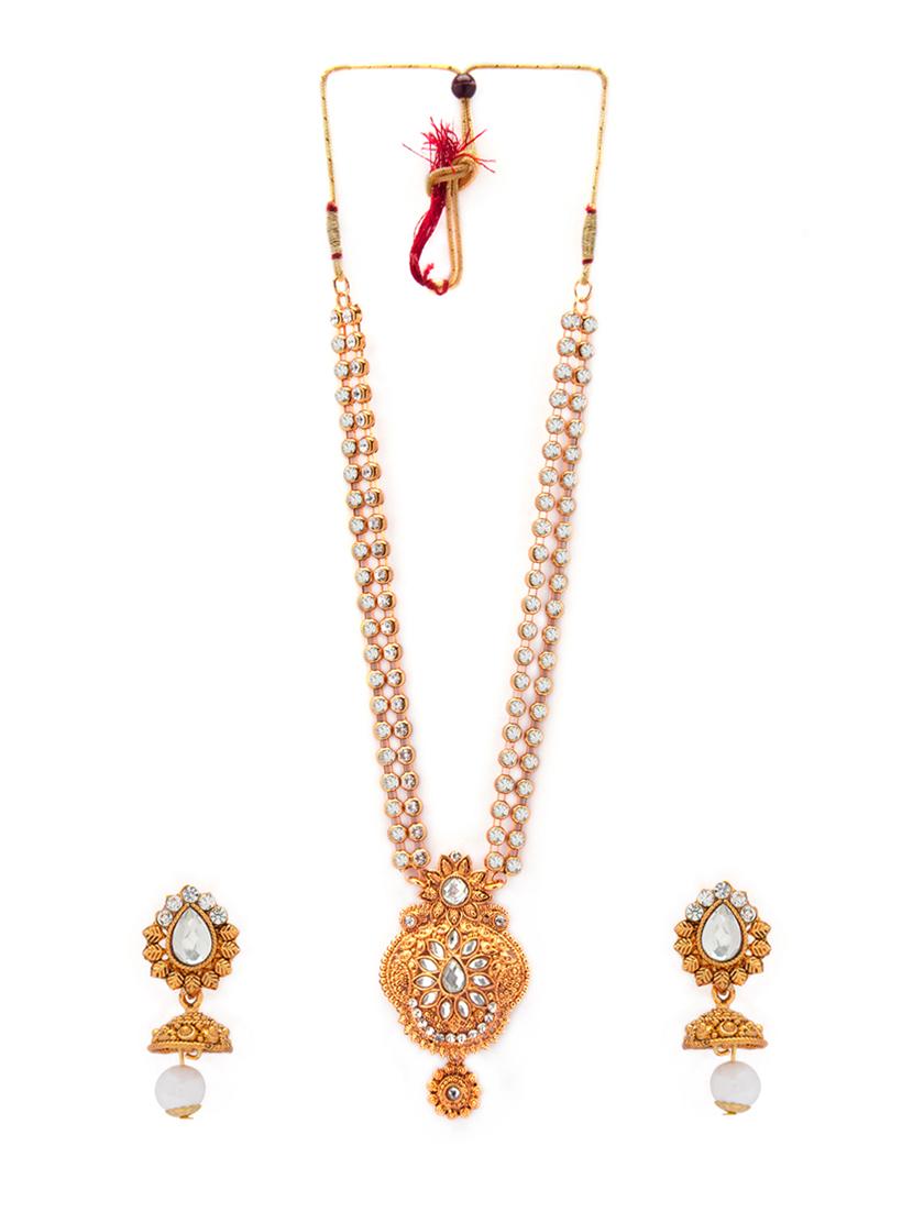 gold metal necklaces and earring - 15731218 - Zoom Image - 2
