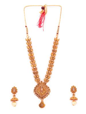 gold metal necklaces and earring - 15731219 - Standard Image - 2
