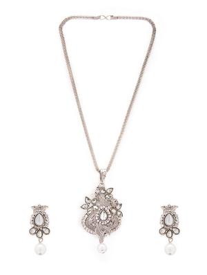silver metal necklaces and earring - 15731222 - Standard Image - 2