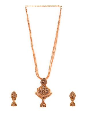 gold metal necklaces and earring - 15731225 - Standard Image - 2