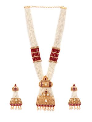 gold metal necklaces and earring - 15731228 - Standard Image - 2