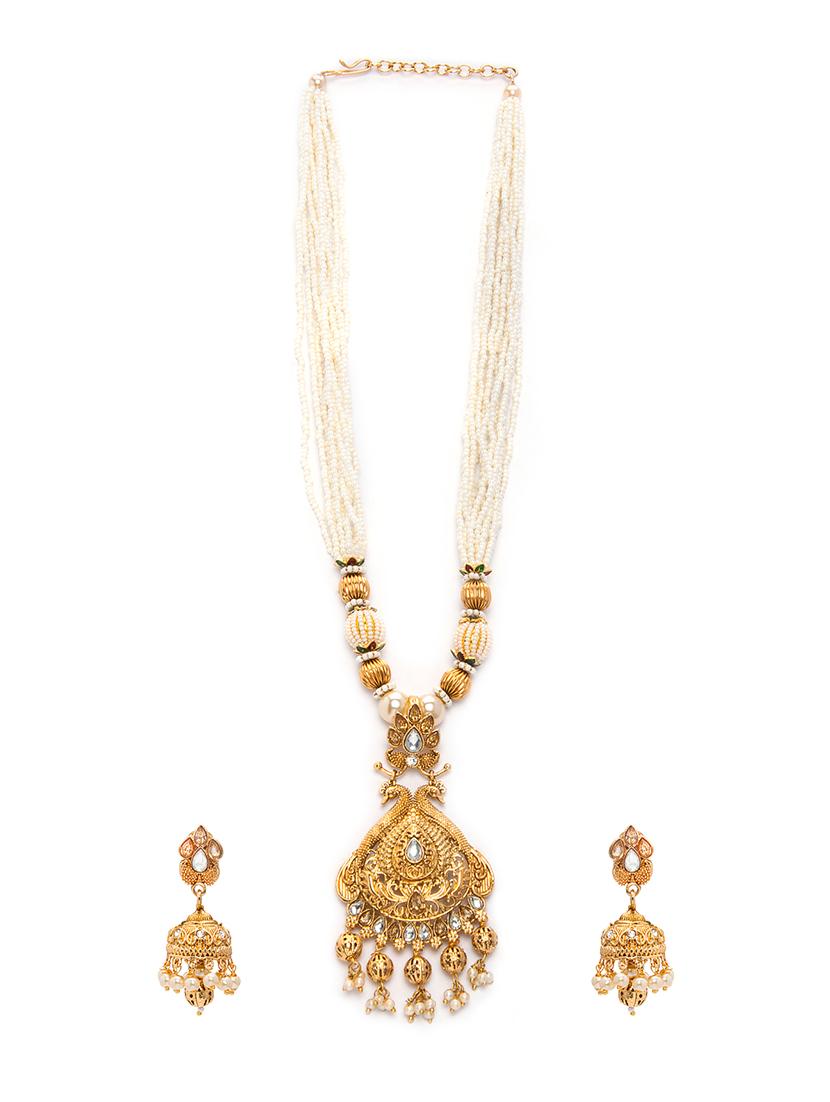Gold Tone Necklace & Earrings Set - 15731232 - Zoom Image - 2
