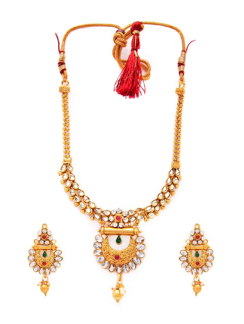 Gold Tone Necklace & Earrings Set - 15731233 - Zoom Image - 2