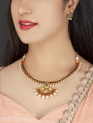 Gold Tone Necklace & Earrings Set - 15731239 - Standard Image - 2