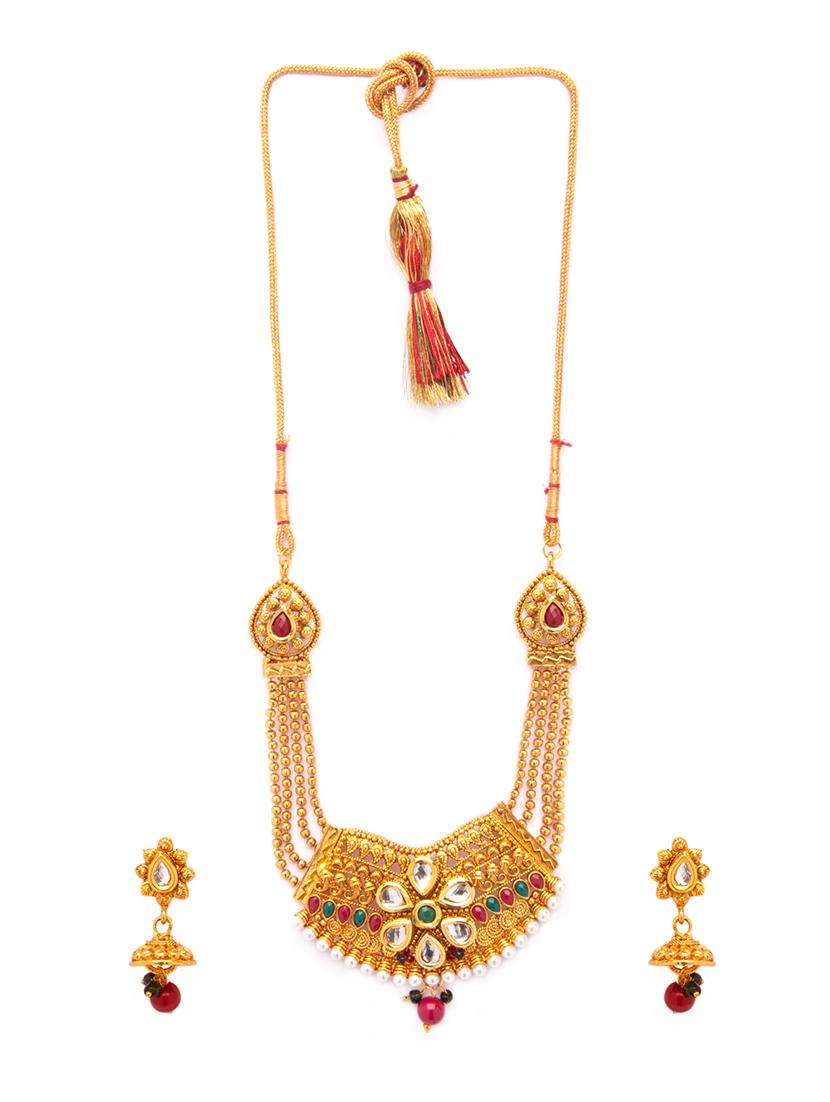Gold Tone Necklace & Earrings Set - 15731245 - Zoom Image - 2