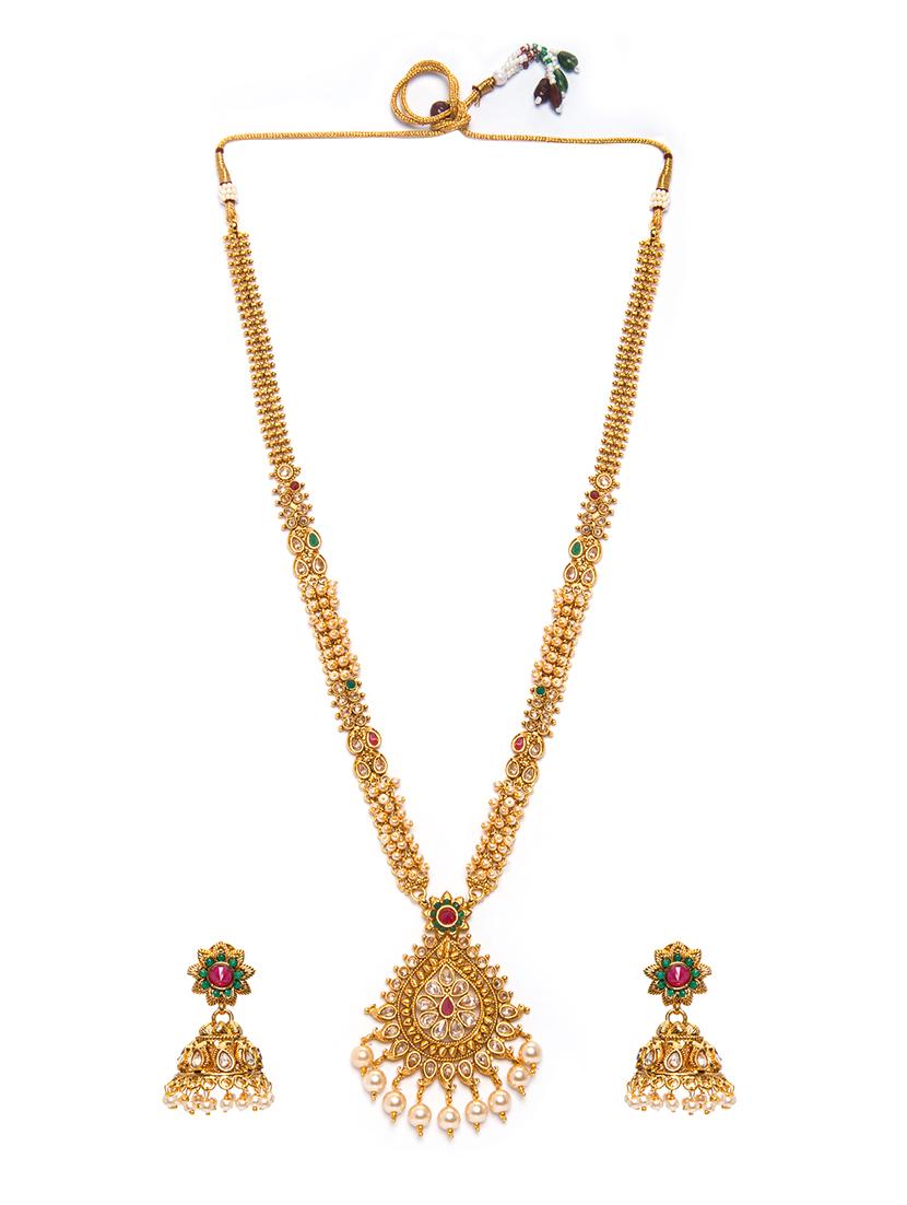Gold Tone Necklace & Earrings Set - 15731246 - Zoom Image - 2