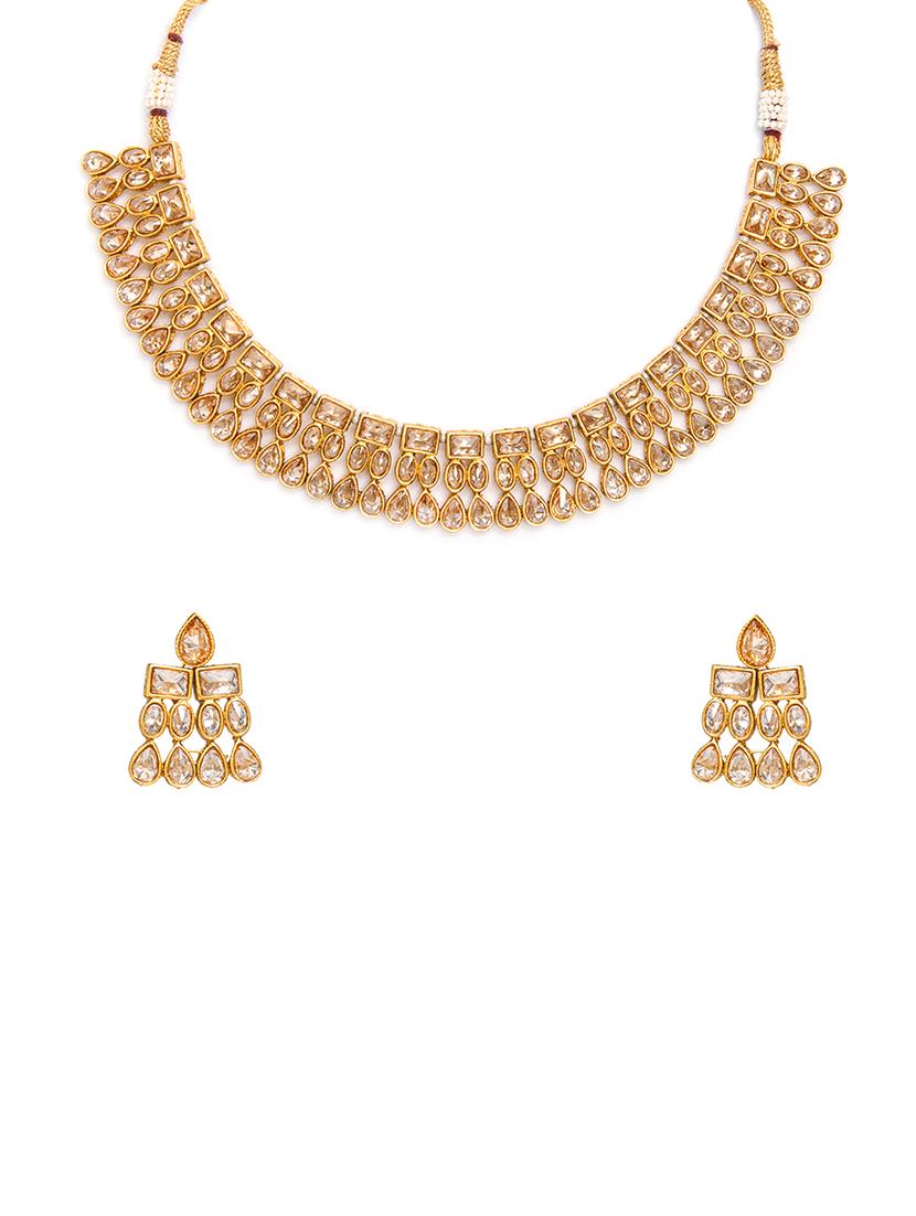 Gold Tone Necklace & Earrings Set - 15731247 - Zoom Image - 2