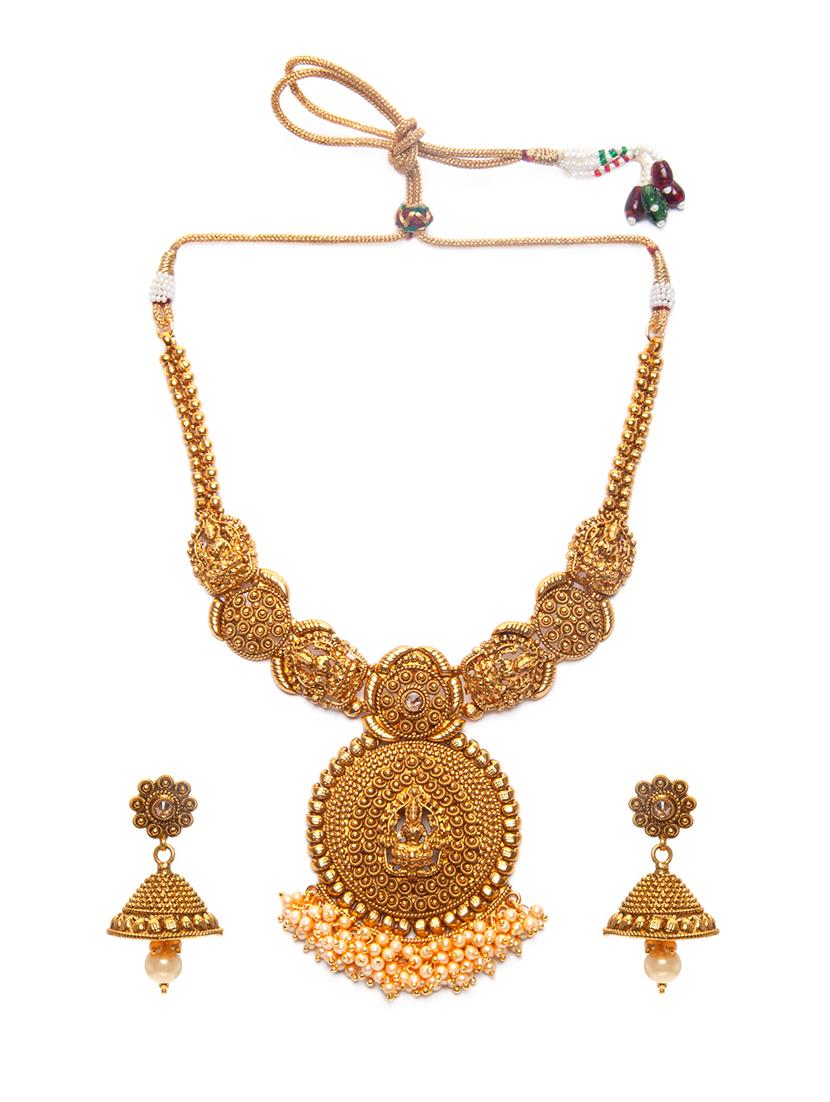 Gold Tone Necklace & Earrings Set - 15731248 - Zoom Image - 2