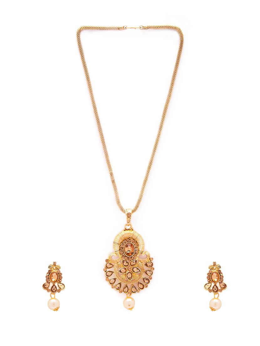 Gold Tone Necklace & Earrings Set - 15731250 - Zoom Image - 2