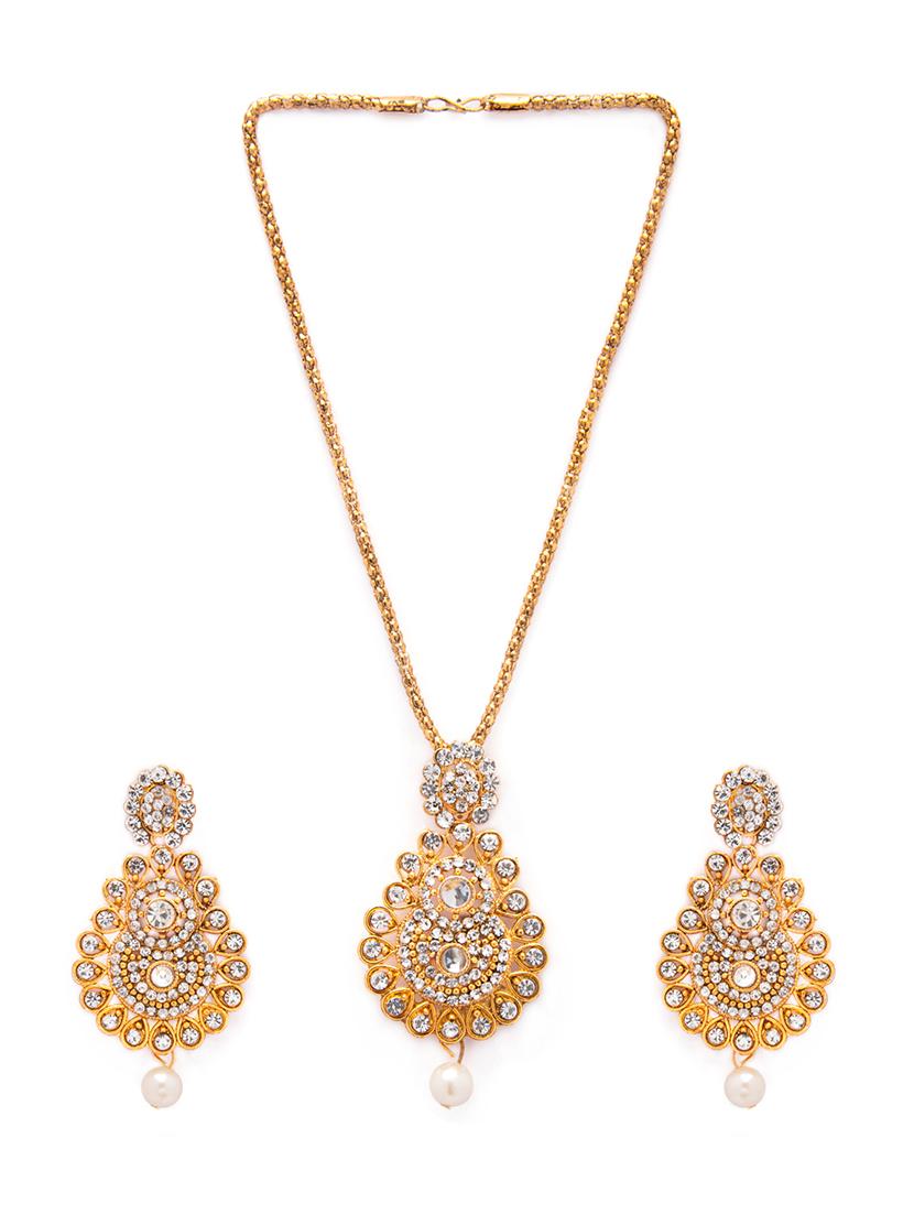 Gold Tone Necklace & Earrings Set - 15731258 - Zoom Image - 2