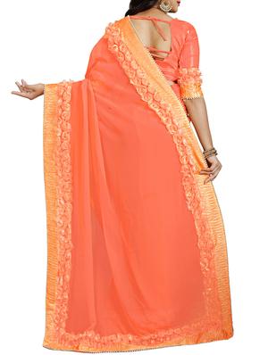 floral lace border saree with blouse - 15731271 - Standard Image - 2