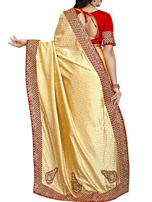patchwork embroidered saree with blouse - 15731389 - Standard Image - 2