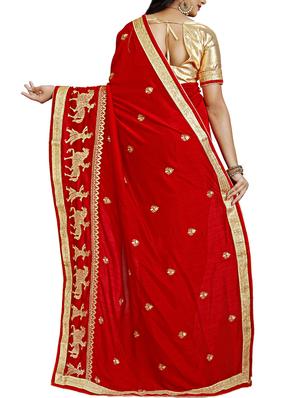 conversational embroidered saree with blouse - 15731417 - Standard Image - 2