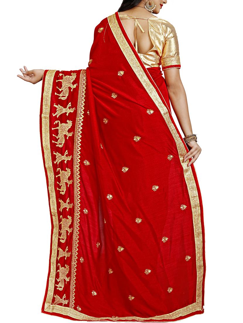 conversational embroidered saree with blouse - 15731417 - Zoom Image - 2