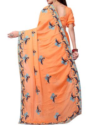 conversational resham embroidered saree with blouse - 15731424 - Standard Image - 2