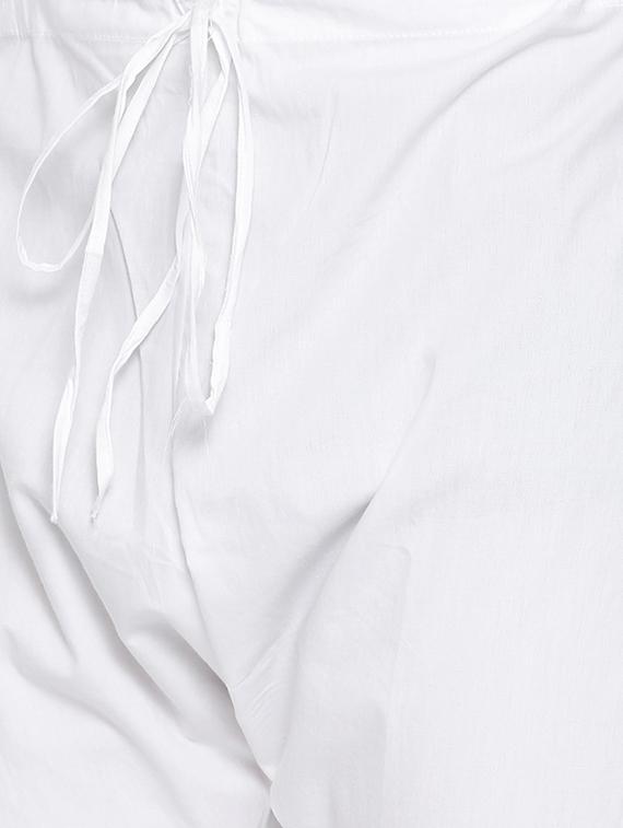 white cotton kurta pyjama set with nehru jacket - 15731535 - Zoom Image - 5