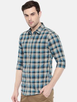 blue cotton casual shirt - 15731541 - Standard Image - 2